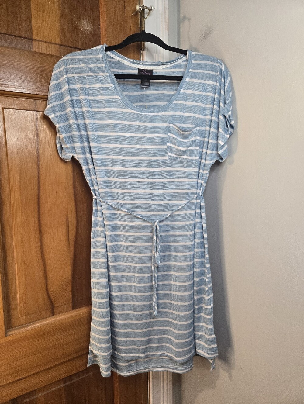 Motherhood Blue & White Striped Maternity Tee Dress